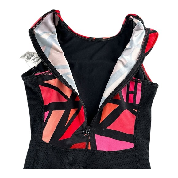 Nike Swim One Piece‎ Modern Cut Zip Back Multicolor Block Print Size 32/6 - Picture 4 of 12